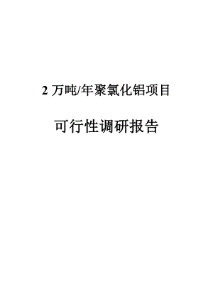 产2万吨聚氯化铝项目可行性调研报告.doc