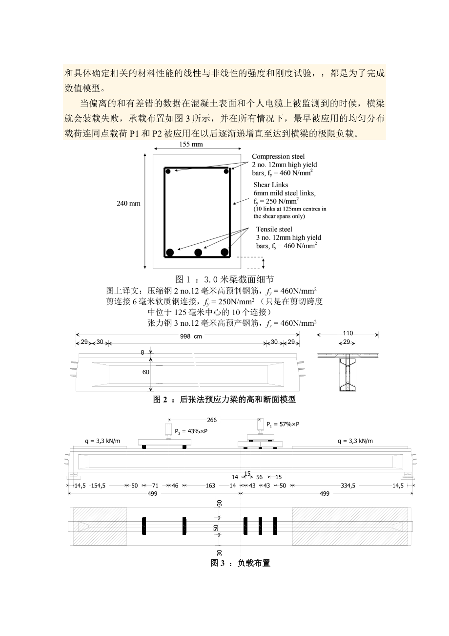 钢筋的非线性模型和后张法预应力混凝土梁外文翻译.doc_第3页