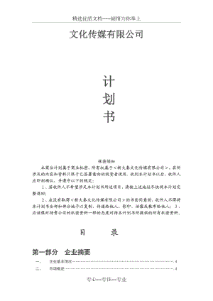 文化传媒公司创业商业计划书.doc