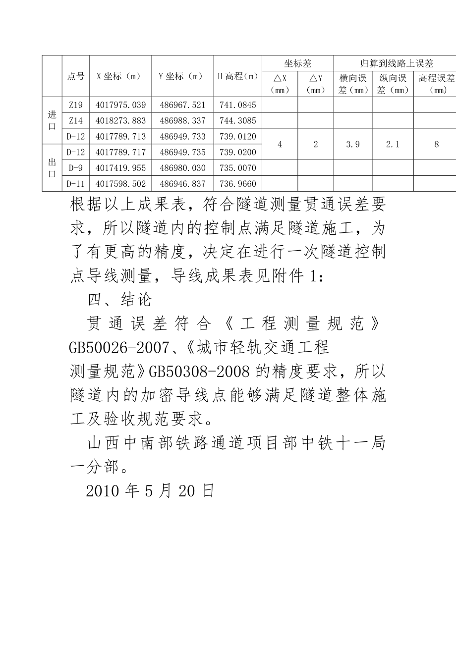 南顶隧道贯通测量报告.doc_第3页