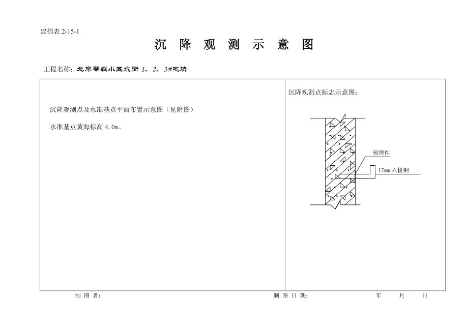 一份详细填写好的沉降观测记录表.doc_第1页