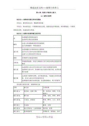 浙教版科学九年级上册第4章代谢与平衡单元复习知识点归纳.doc