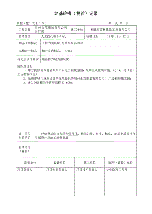 服装公司厂房地基验槽(桩基)记录.doc