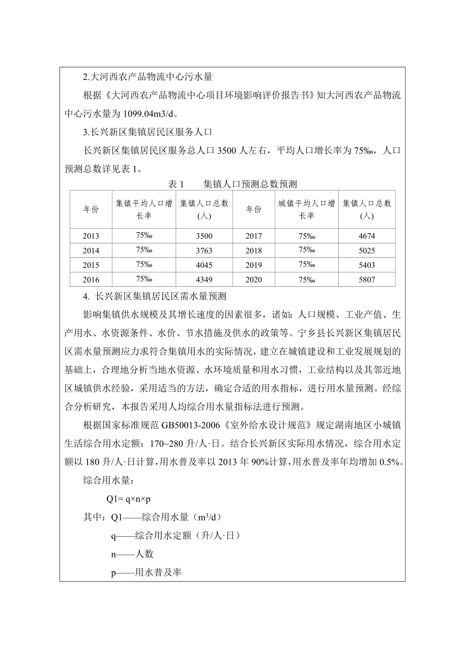 宁乡县双江口镇长兴新区污水处理厂工程报告表.doc_第3页