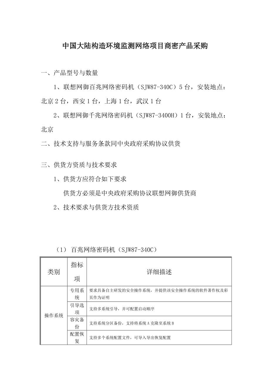 中国大陆构造环境监测网络项目商密产品采购.doc_第1页