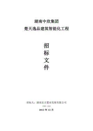 楚天逸品建筑智能化工程招标文件.doc