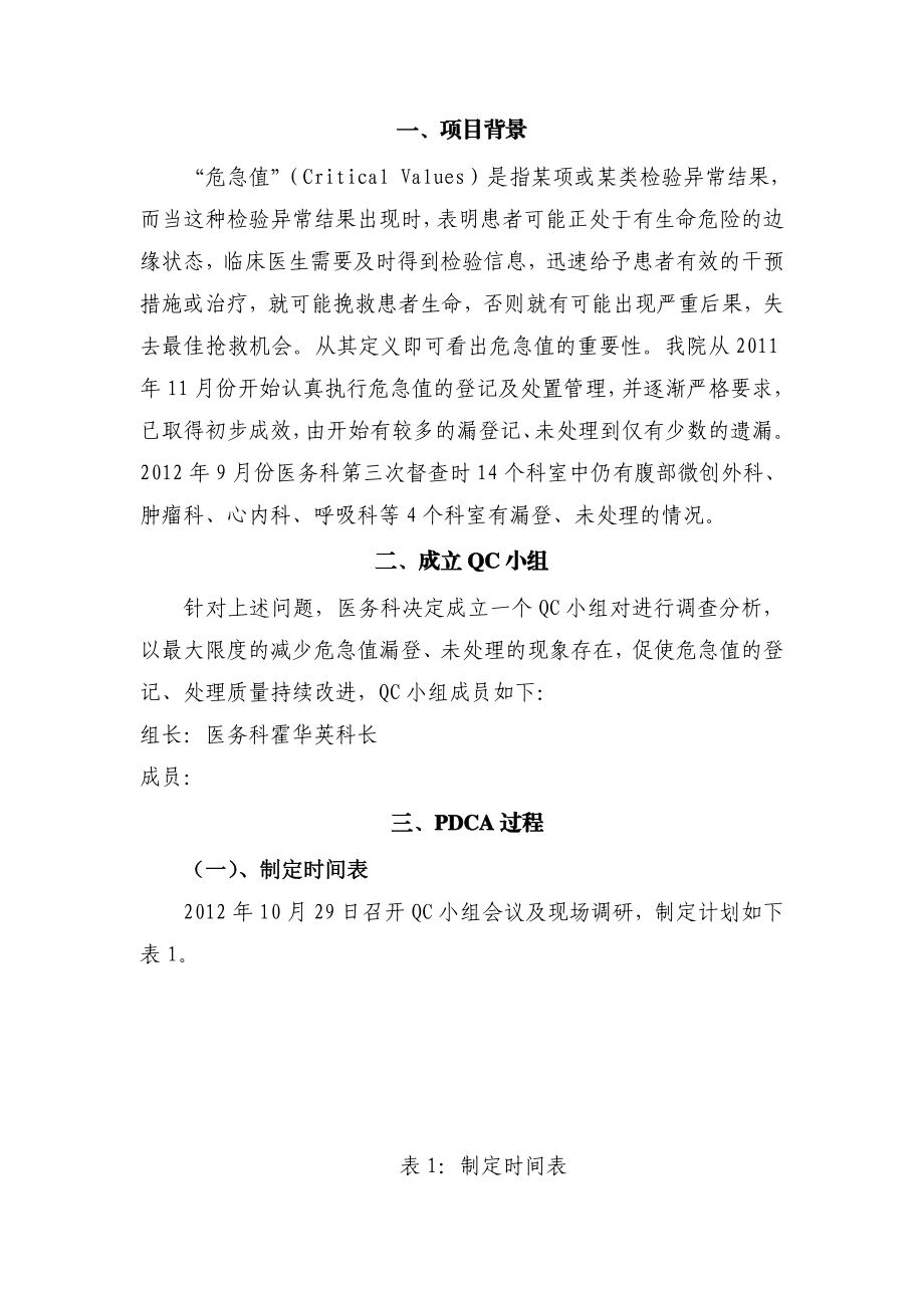 危急值记录、处置质量持续改进PDCA.doc_第2页