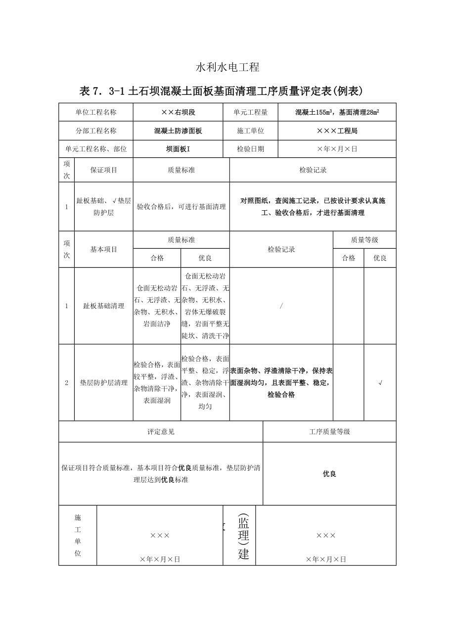 质量评定例表混凝土预制块质量评定表.doc_第3页