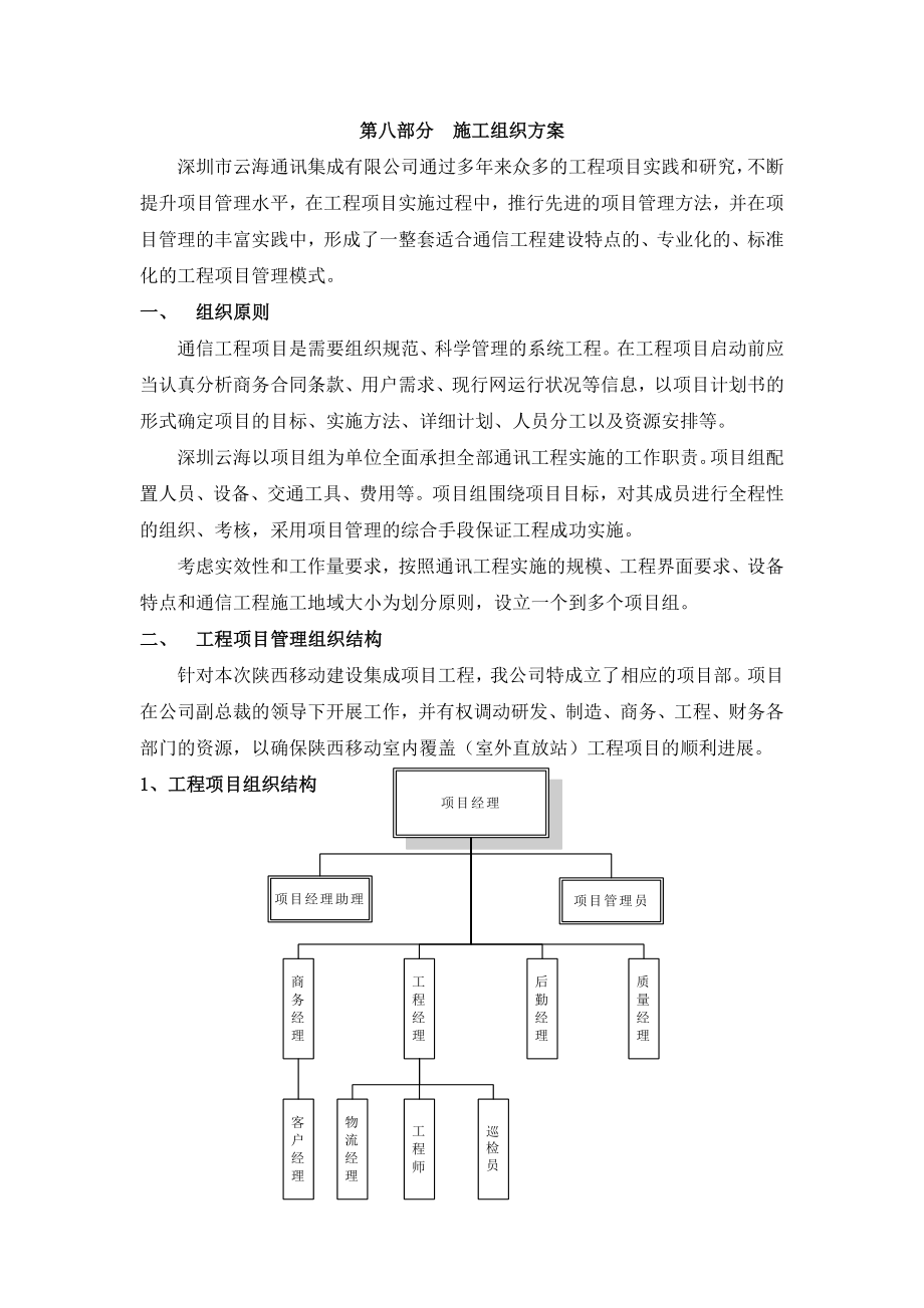 陕西移动建设集成项目施工组织方案.doc_第1页