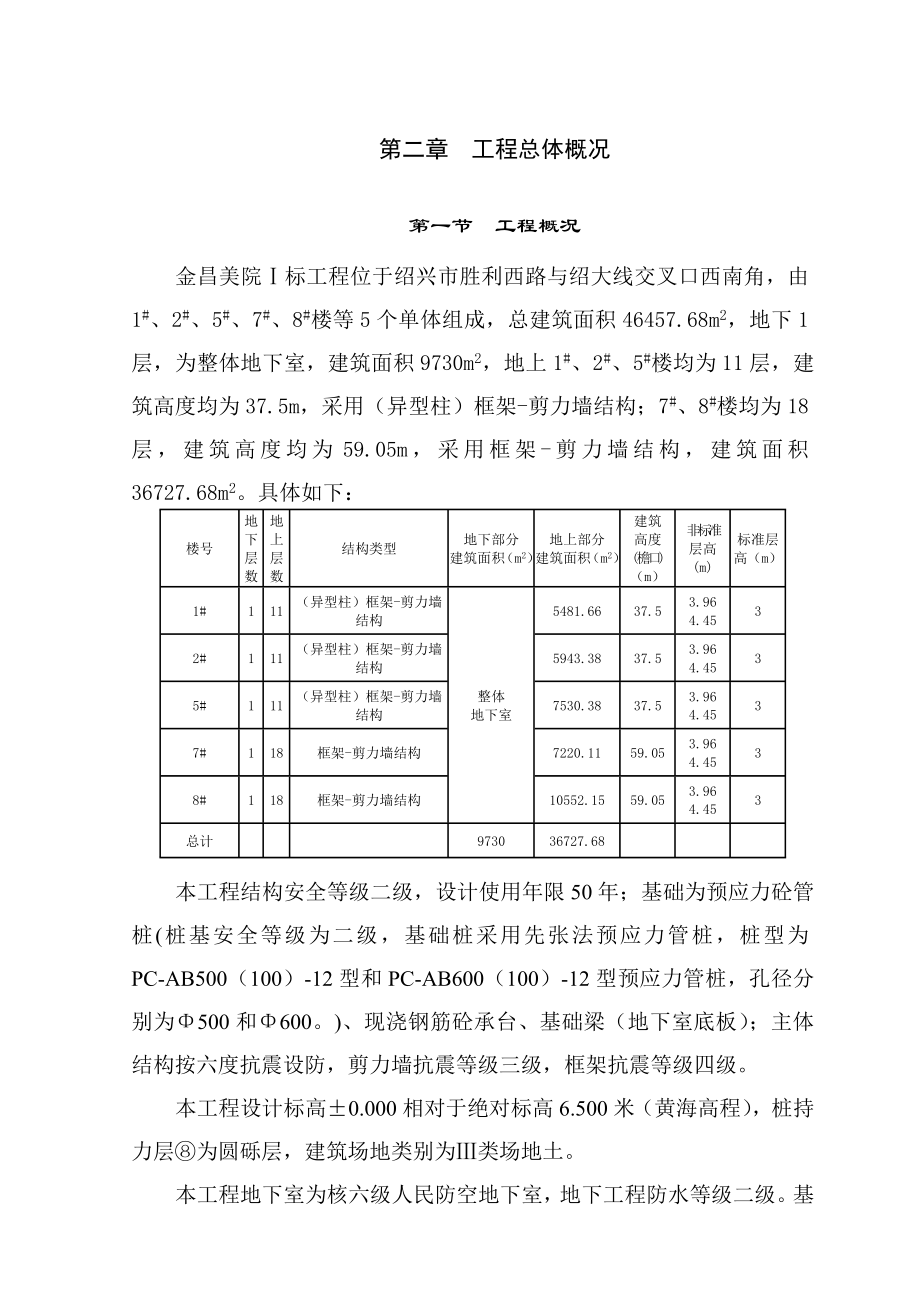 金昌美院工程框架剪力墙结构施工组织设计.doc_第3页