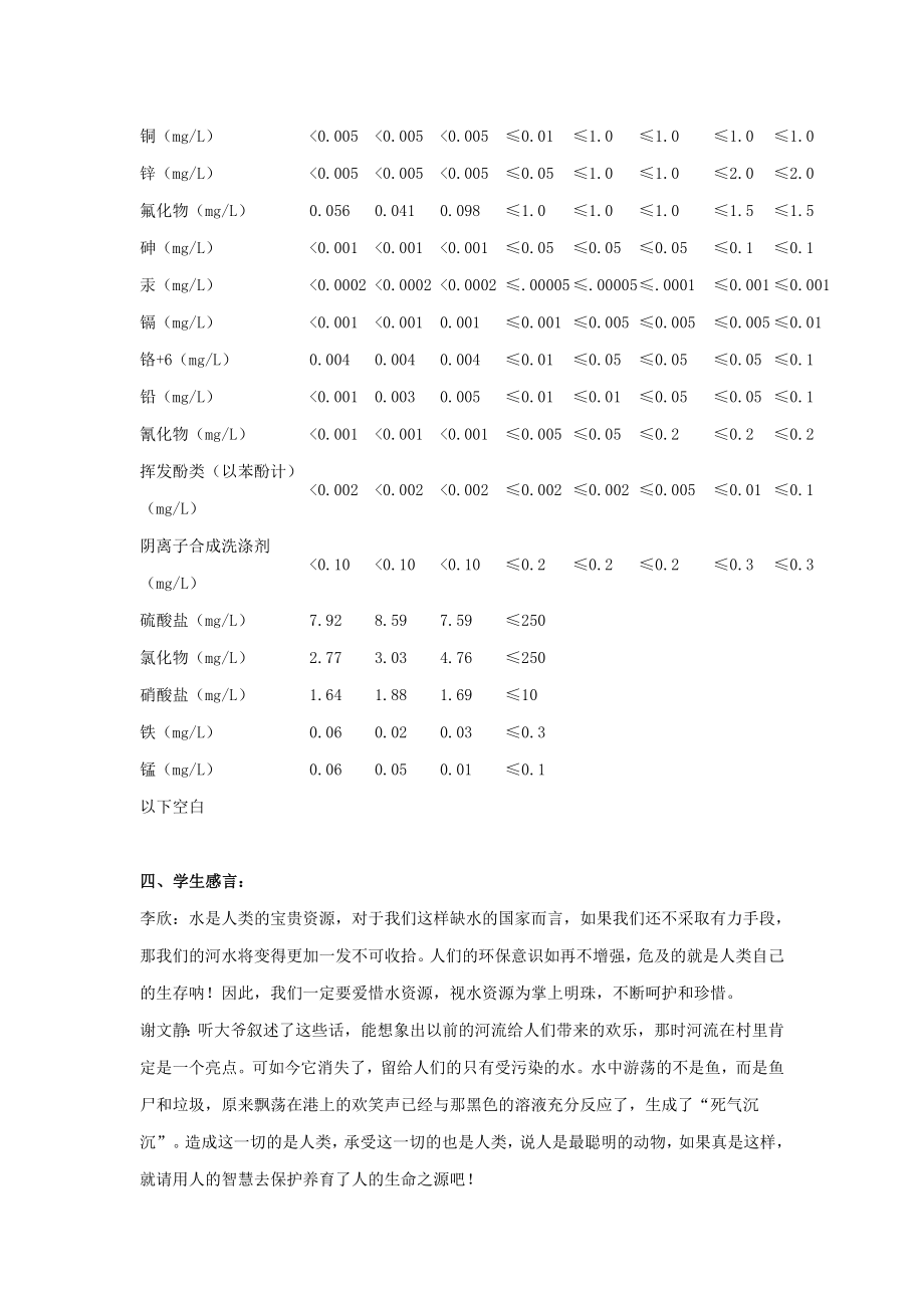 家乡河流水质及污染情况调查报告.doc_第3页