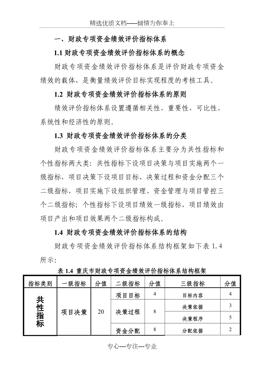 重庆市财政专项资金绩效评价指标体系.doc_第3页