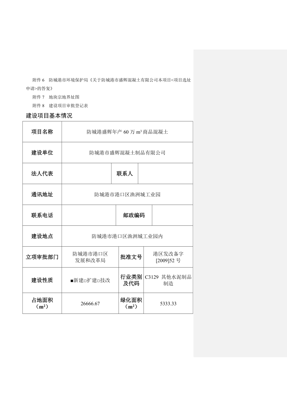 产60万立方米商品混凝土生产项目环境影响报告表.doc_第2页