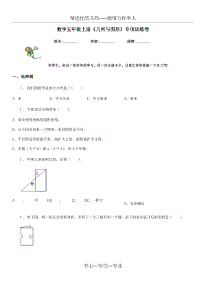 数学五年级上册《几何与图形》专项训练卷.doc