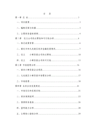 设立重庆市九龙坡区小额贷款有限公司可行性研究报告.doc