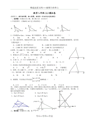 新浙教版八年级上数学期末卷.doc