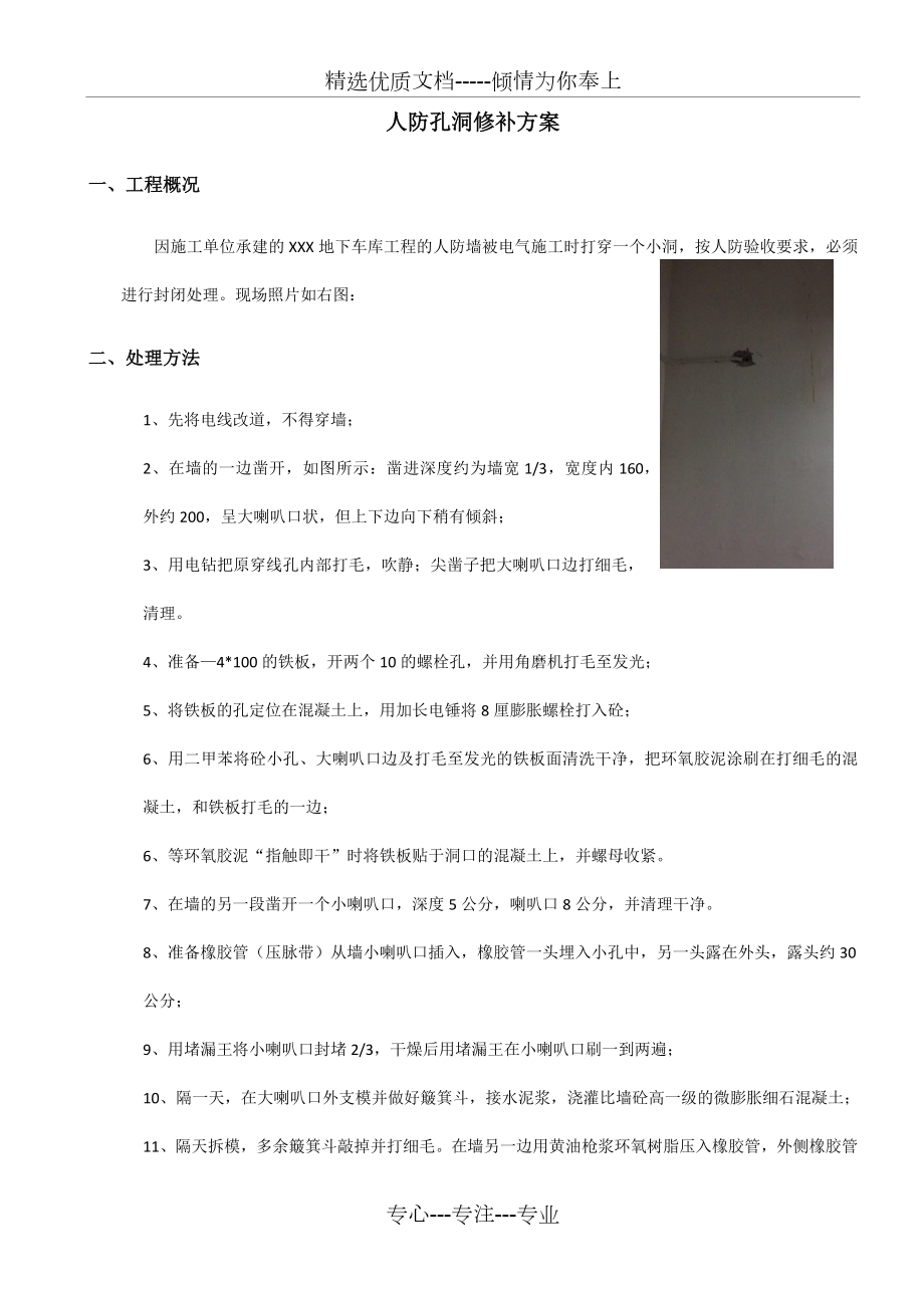 人防孔洞修补方案.docx_第1页