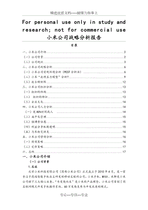 小米公司战略分析报告.doc