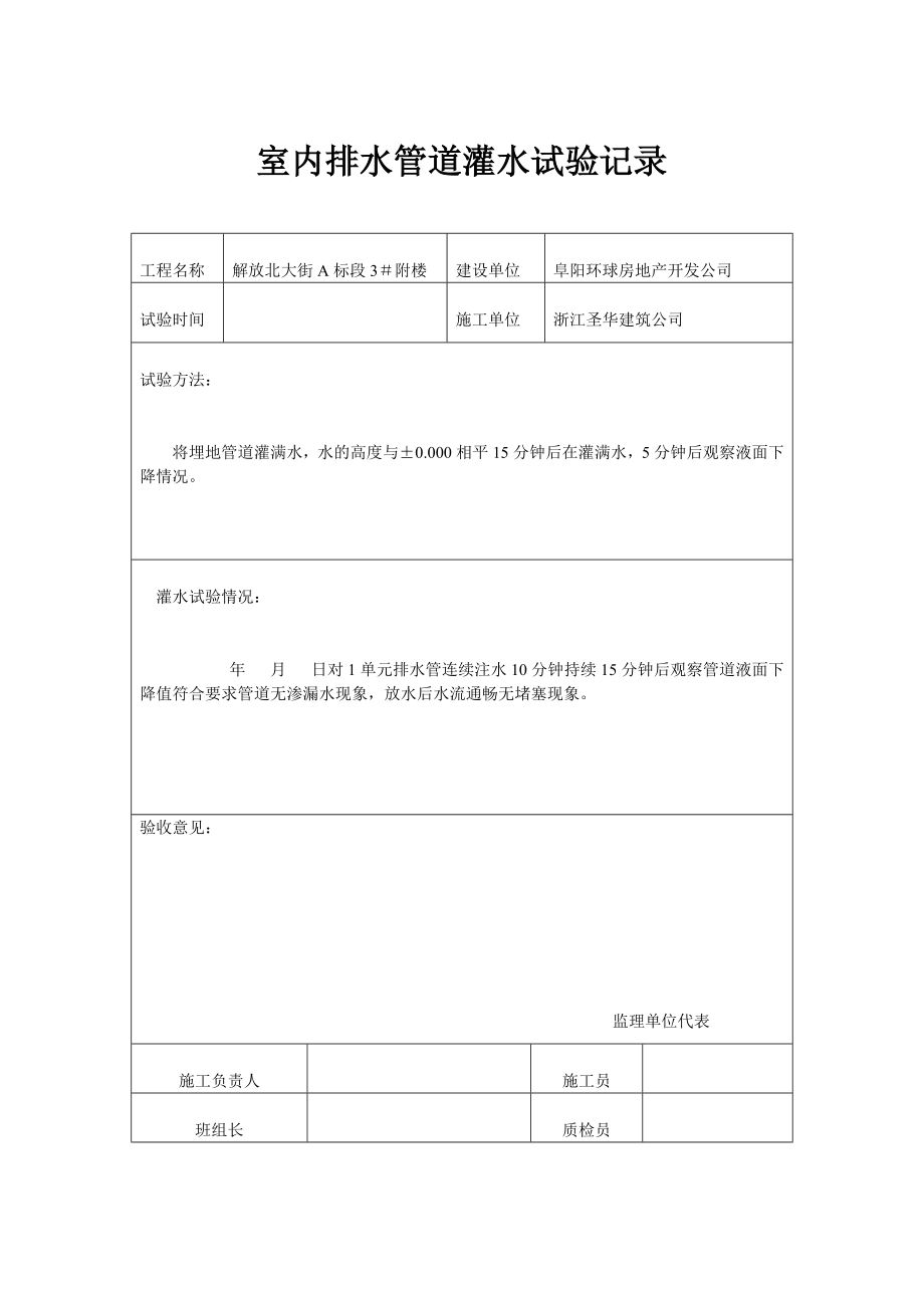 室内排水管道灌水试验记录.doc_第3页