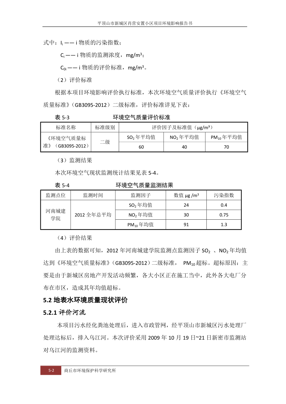 环境影响评价报告公示：肖营安置小区第五章环境质量现状监测与评价环评报告.doc_第2页