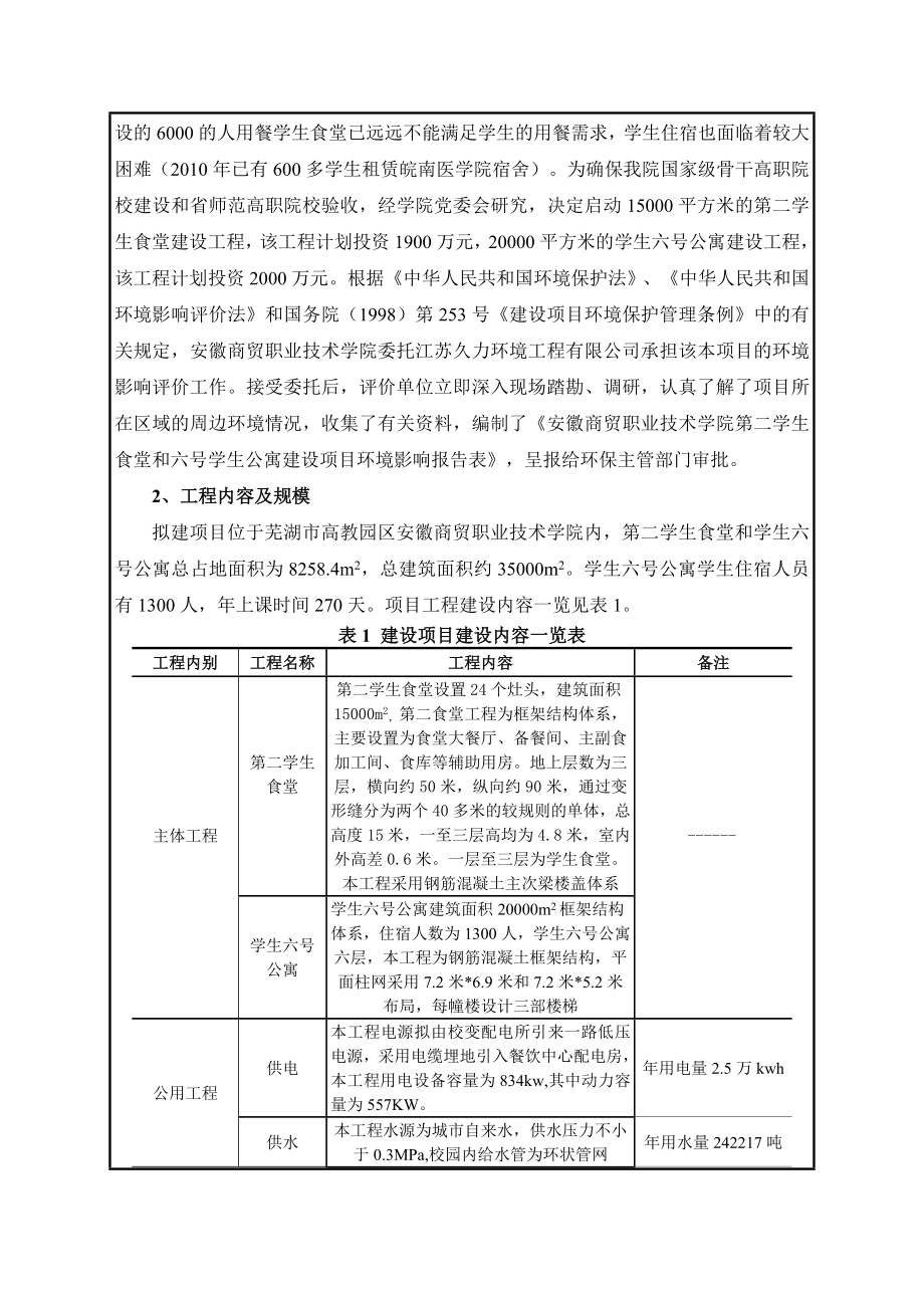 环境影响评价报告全本公示简介：安徽商贸职业技术学院第二学生食堂和六号学生公寓建设项目环境影响报告表公示3662.doc_第3页