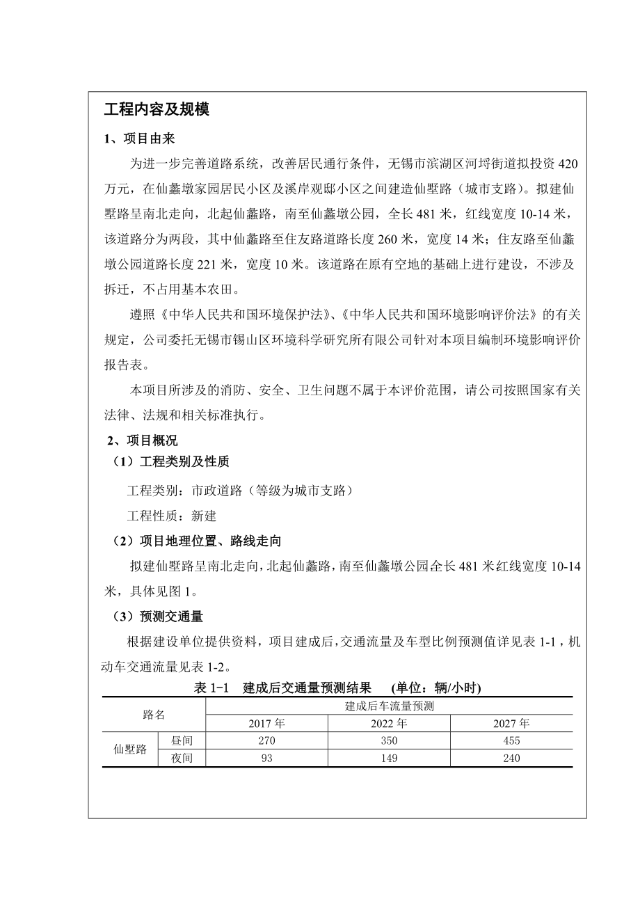 环境影响评价报告公示：新建仙墅路环评报告.doc_第3页