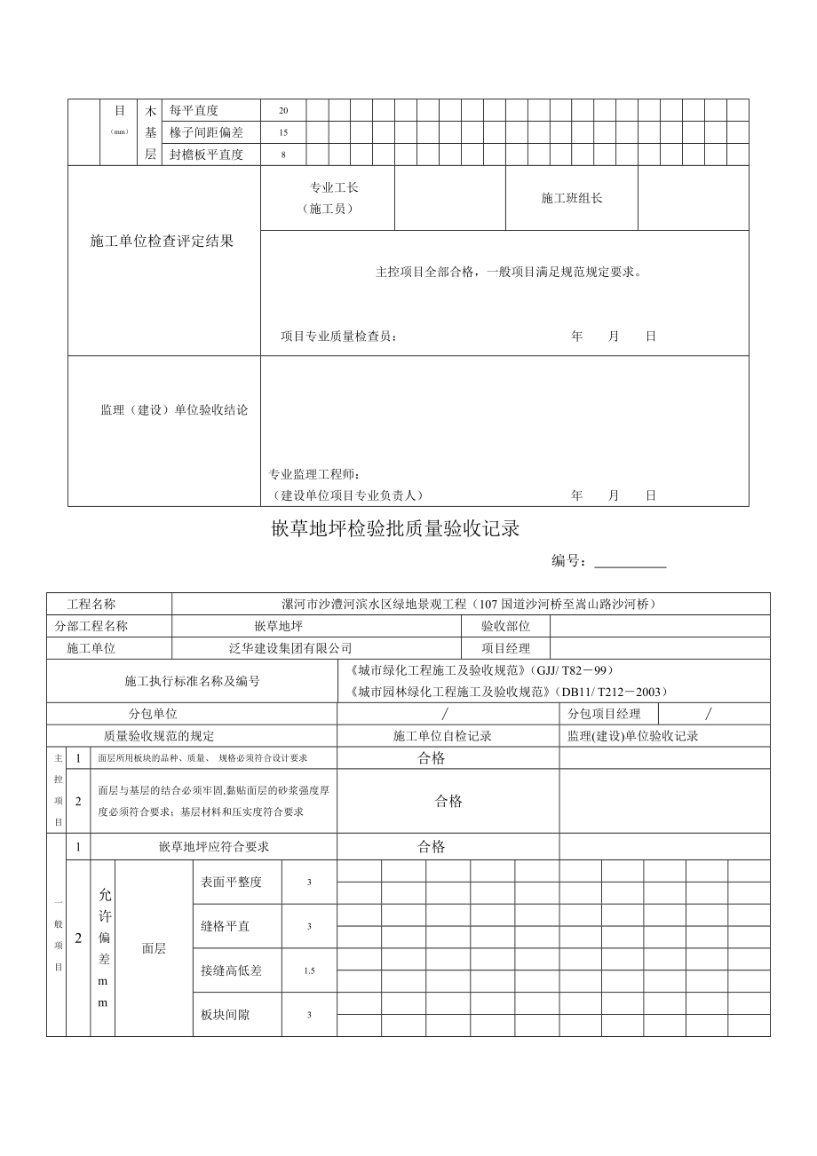 园林绿化工程考验批质量验收记录表87281[教学].doc_第3页