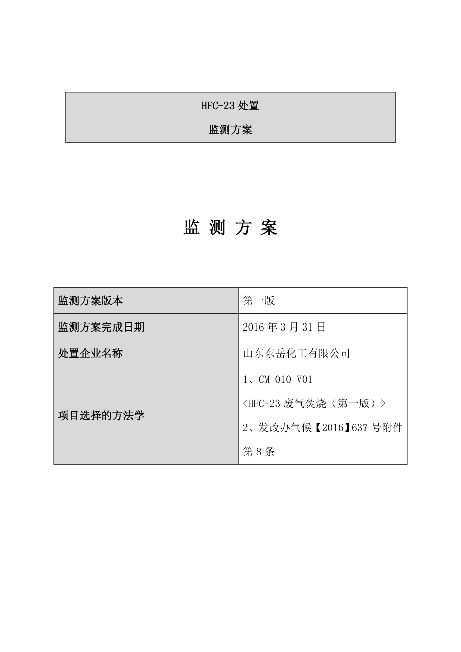 HFC23 监测方案山东东岳化工有限公司.doc_第2页