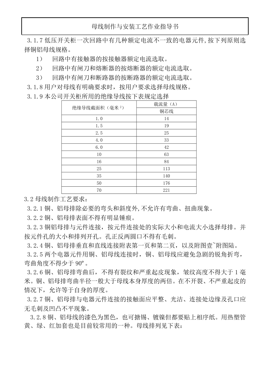 母线制作与安装工艺作业指导书.doc_第2页