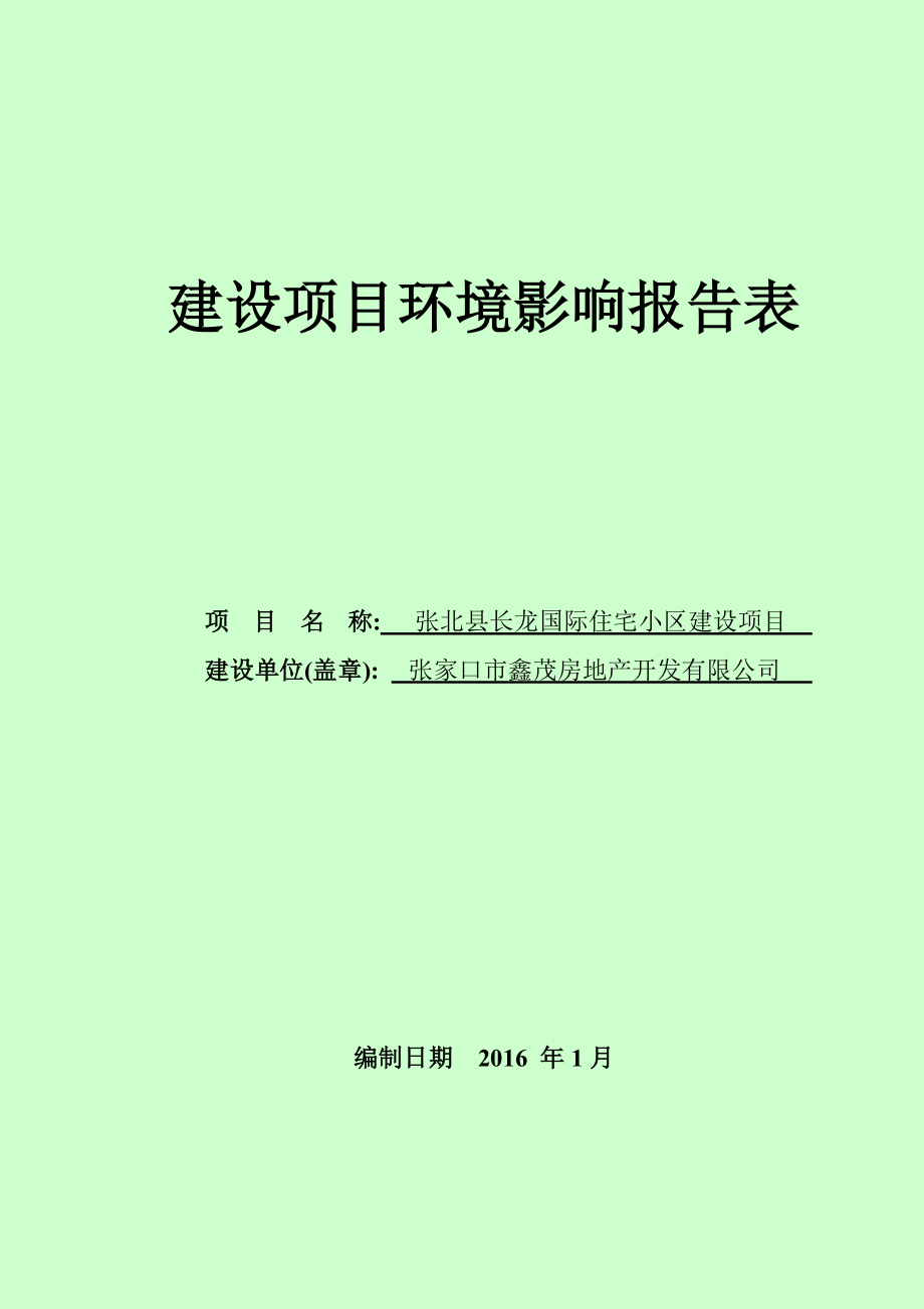 环境影响评价报告公示：长龙国际环评报告.doc_第1页