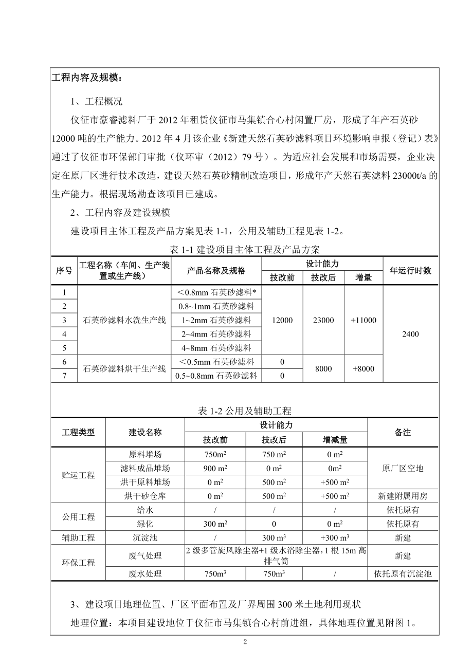 环境影响评价报告全本公示简介：1天然石英砂精制改造项目仪征市马集镇合心村前进组仪征市豪睿滤料厂南京源恒环境研究所有限公司2月15日8479.doc_第3页