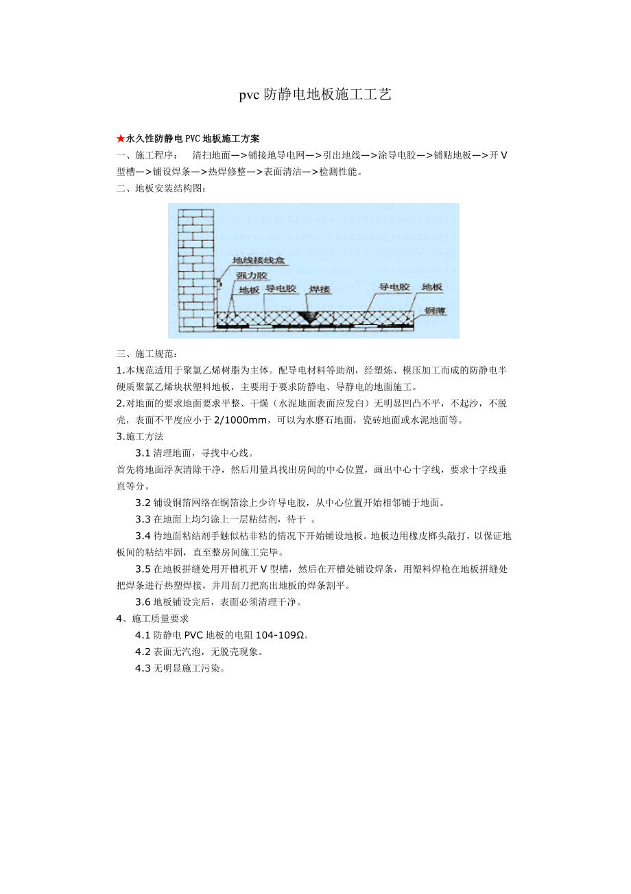 pvc防静电地板施工工艺.doc_第1页