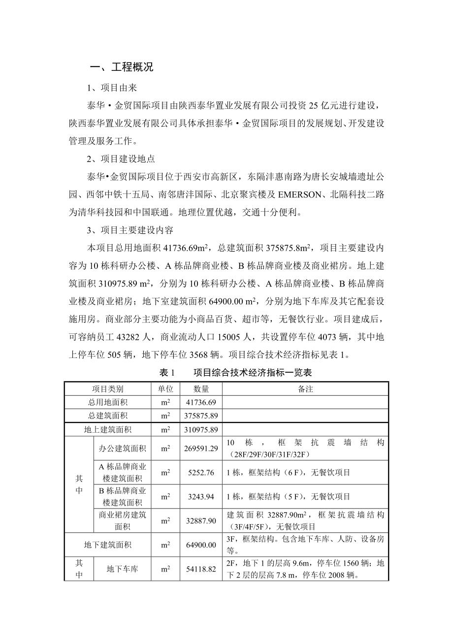 西安泰华金贸国际项目环境影响评价报告书简本.doc_第2页