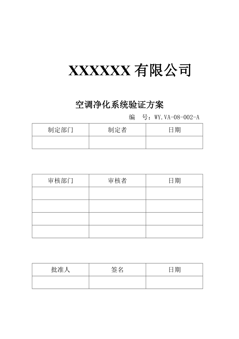 空调净化系统验证方案.doc_第1页