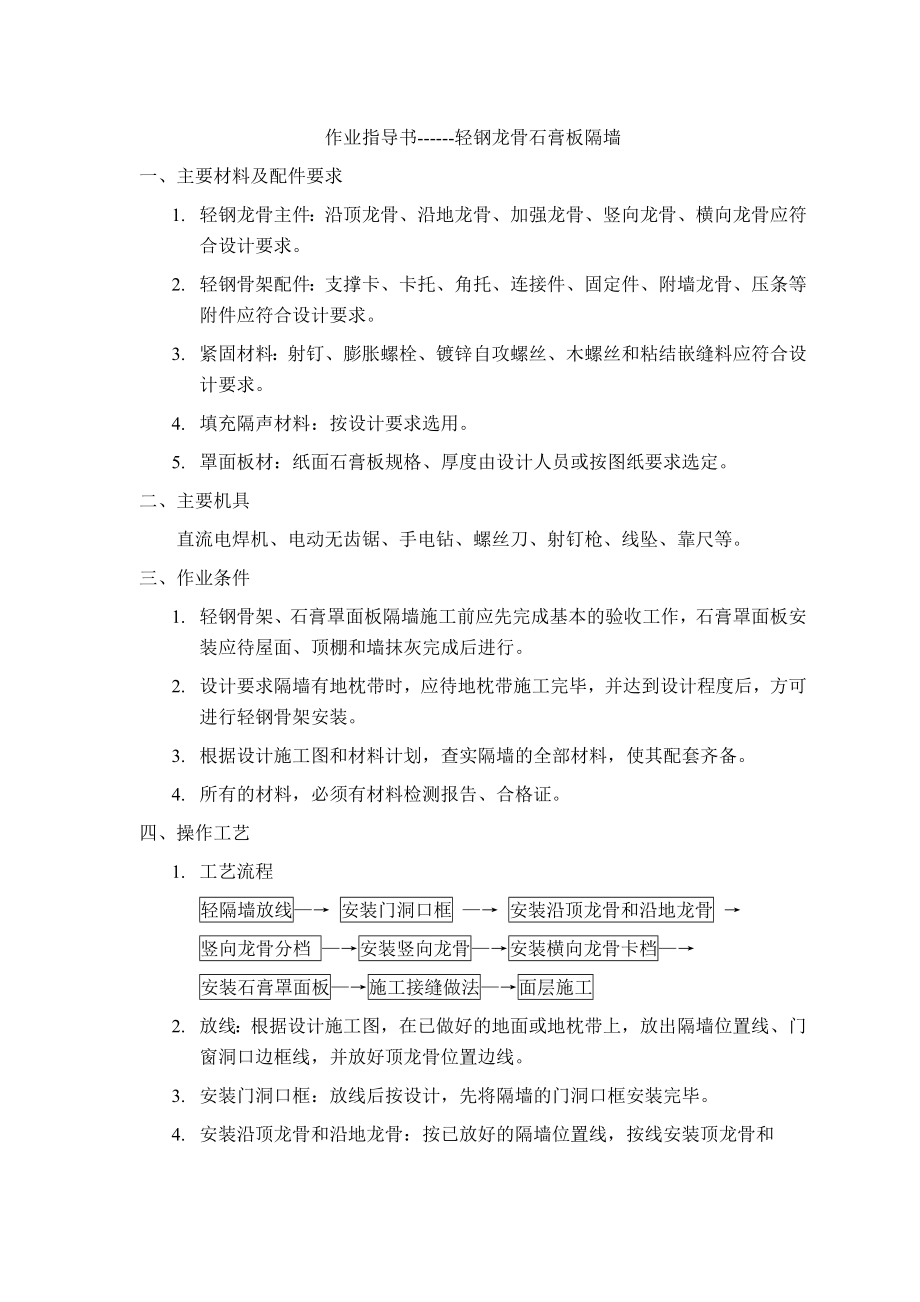 装修施工工艺作业指导书大全.doc_第1页