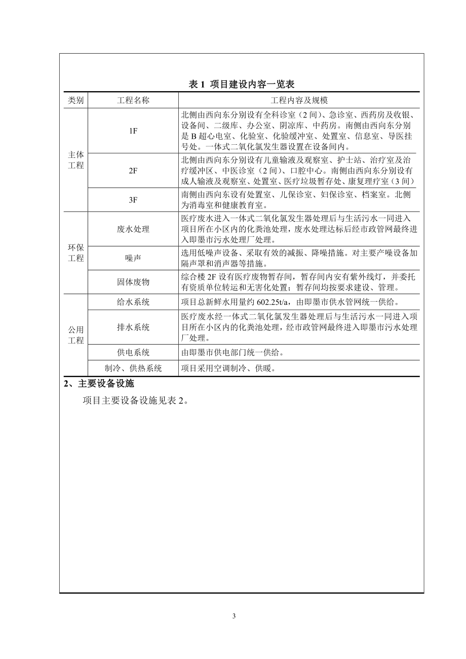 环境影响评价报告公示：青岛佳家康健康管理有限责任即墨佳家康社区卫生服务中心环环评报告.doc_第3页