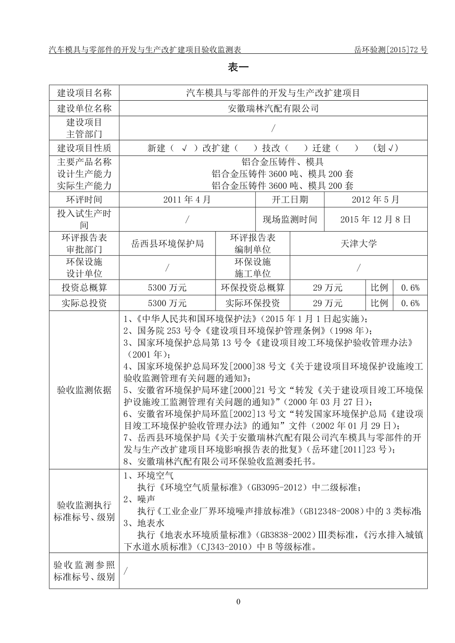 环境影响评价报告公示：公示安徽瑞林汽配汽车模具与零部件的开发与生改扩建环评报告.doc_第3页