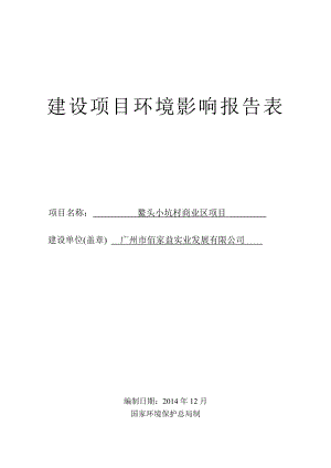 鳌头小坑村商业区项目建设项目环境影响报告表.doc