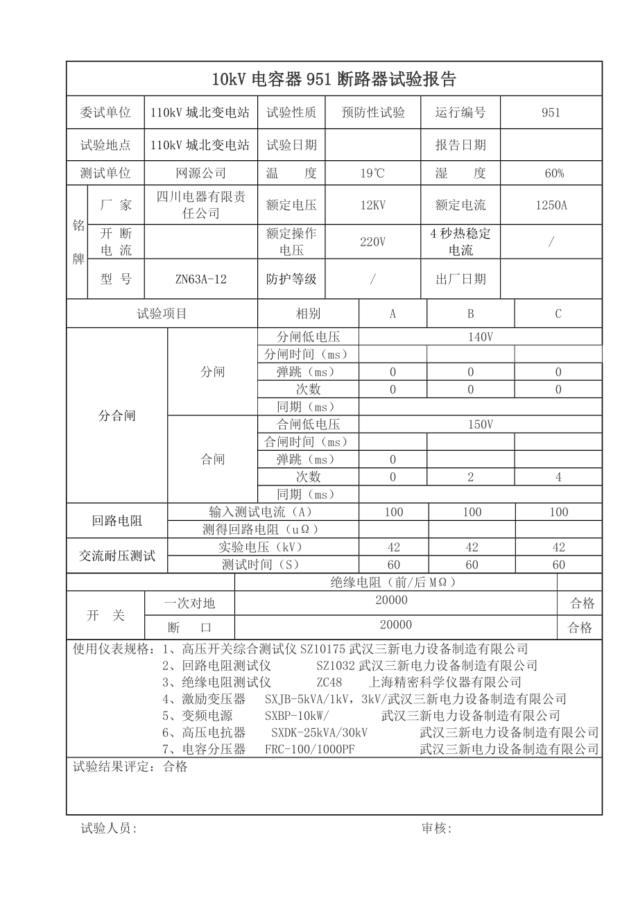 10kV电气试验报告.doc_第2页