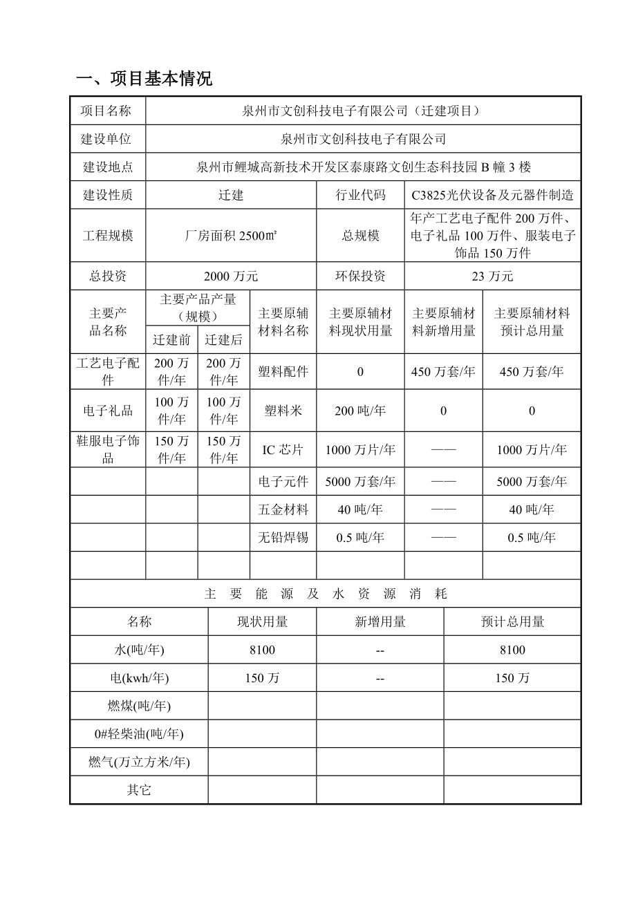 环境影响评价报告公示：泉州市文创科技电子迁建环境影响报告表公示环评验收情况公环评报告.doc_第2页