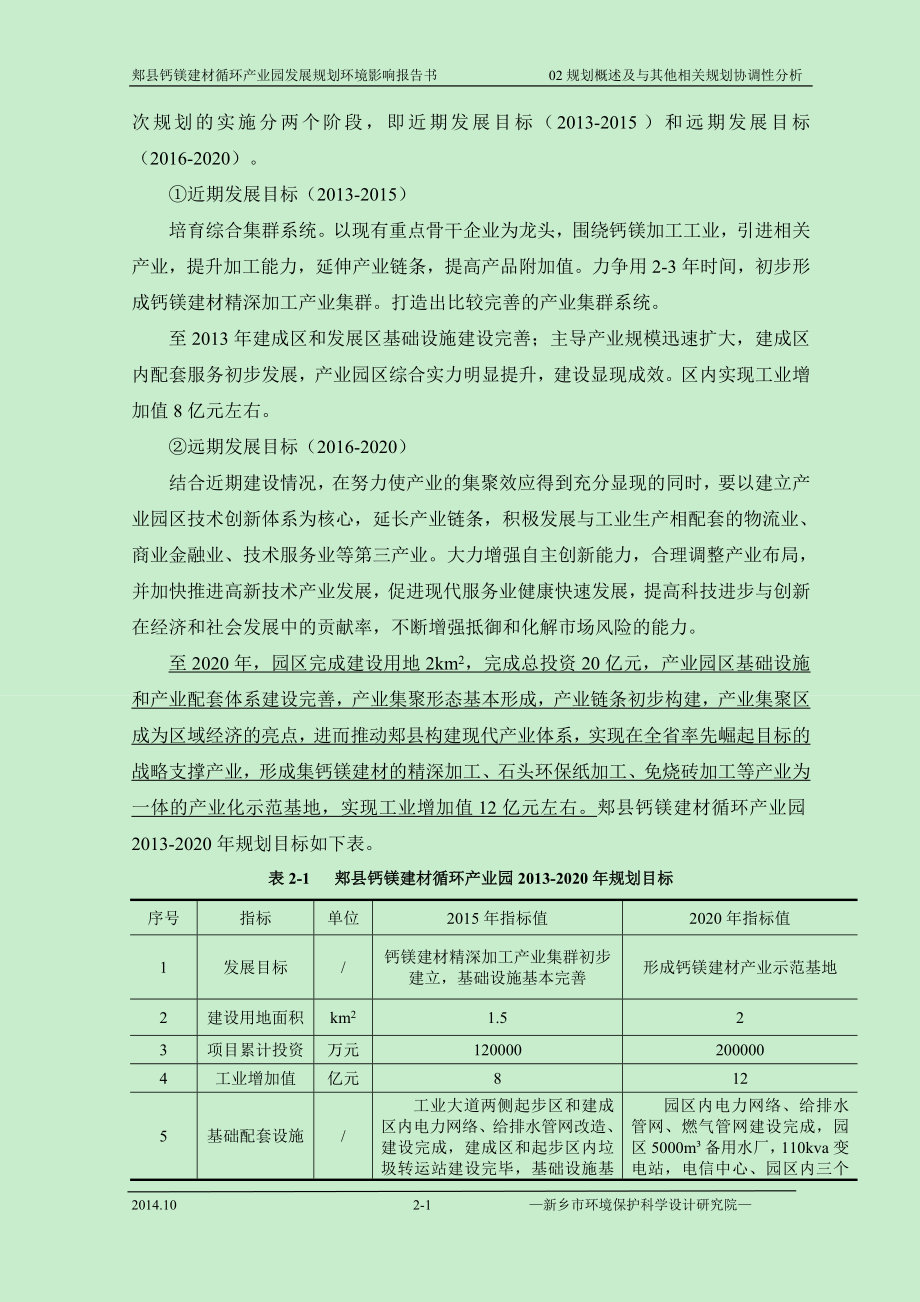 环境影响评价报告公示：钙镁循环业园规划环评规划方案概述及与相关规划协调环评报告.doc_第2页