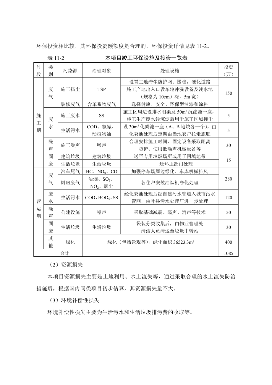 环境影响评价报告公示：润昊宫威花园第十一章环境经济损益分析环评报告.doc_第3页