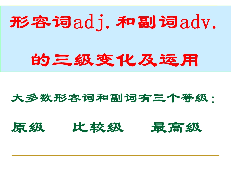 新冀教版八年级英语上册形容词和副词的比较级和最高级-专项ppt课件.ppt_第3页