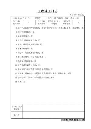 装饰工程施工日志实例.doc