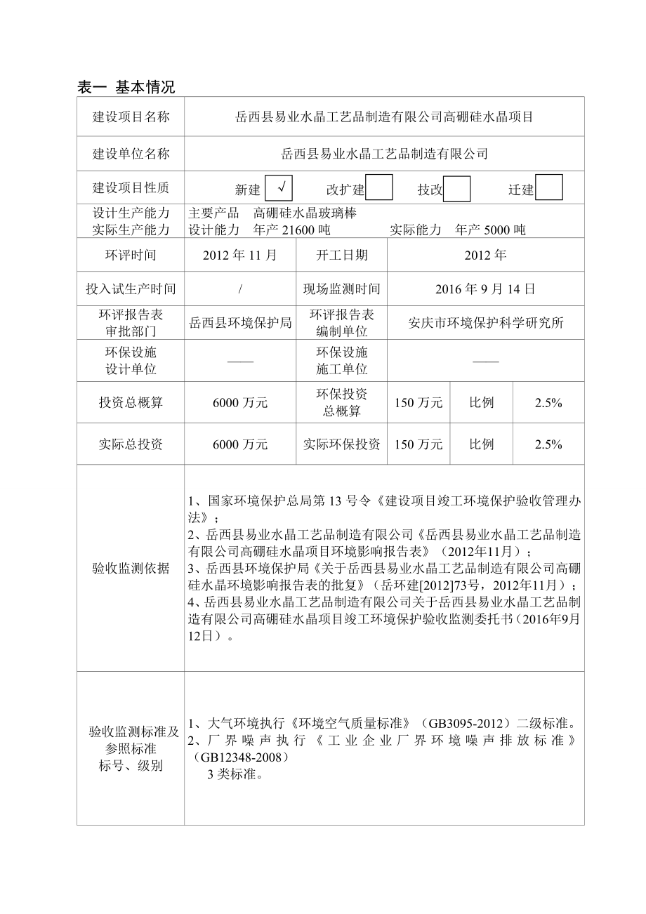 环境影响评价报告公示：高硼硅水晶验收申请情况的公示环评报告.doc_第3页