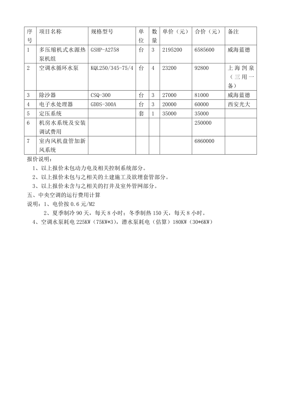 中央空调系统方案水源热泵机组方案.doc_第3页