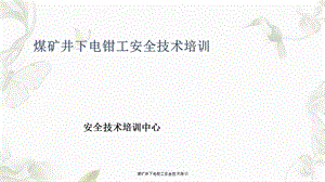 煤矿井下电钳工安全技术培训ppt课件.ppt