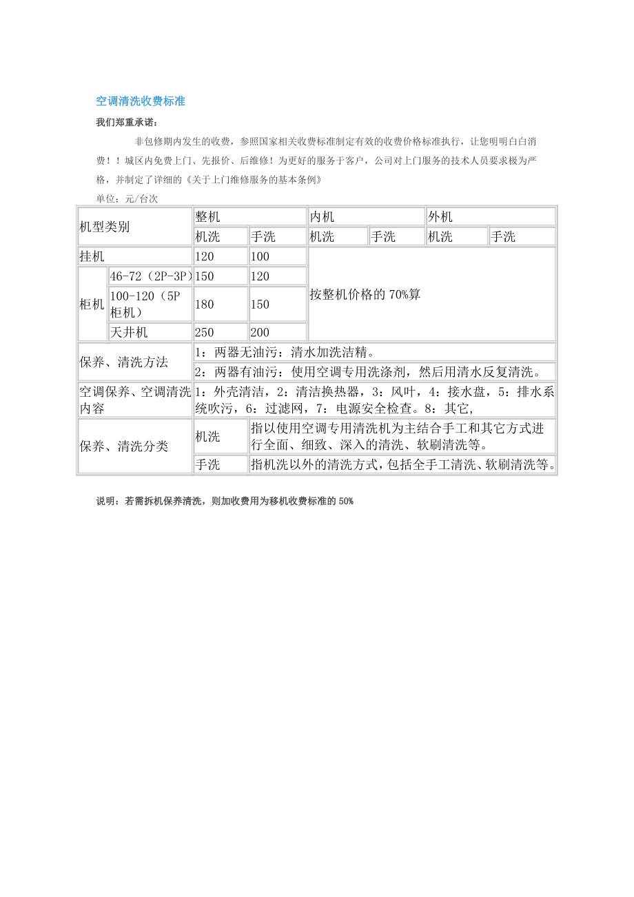 最新空调清洗收费标准.doc_第1页