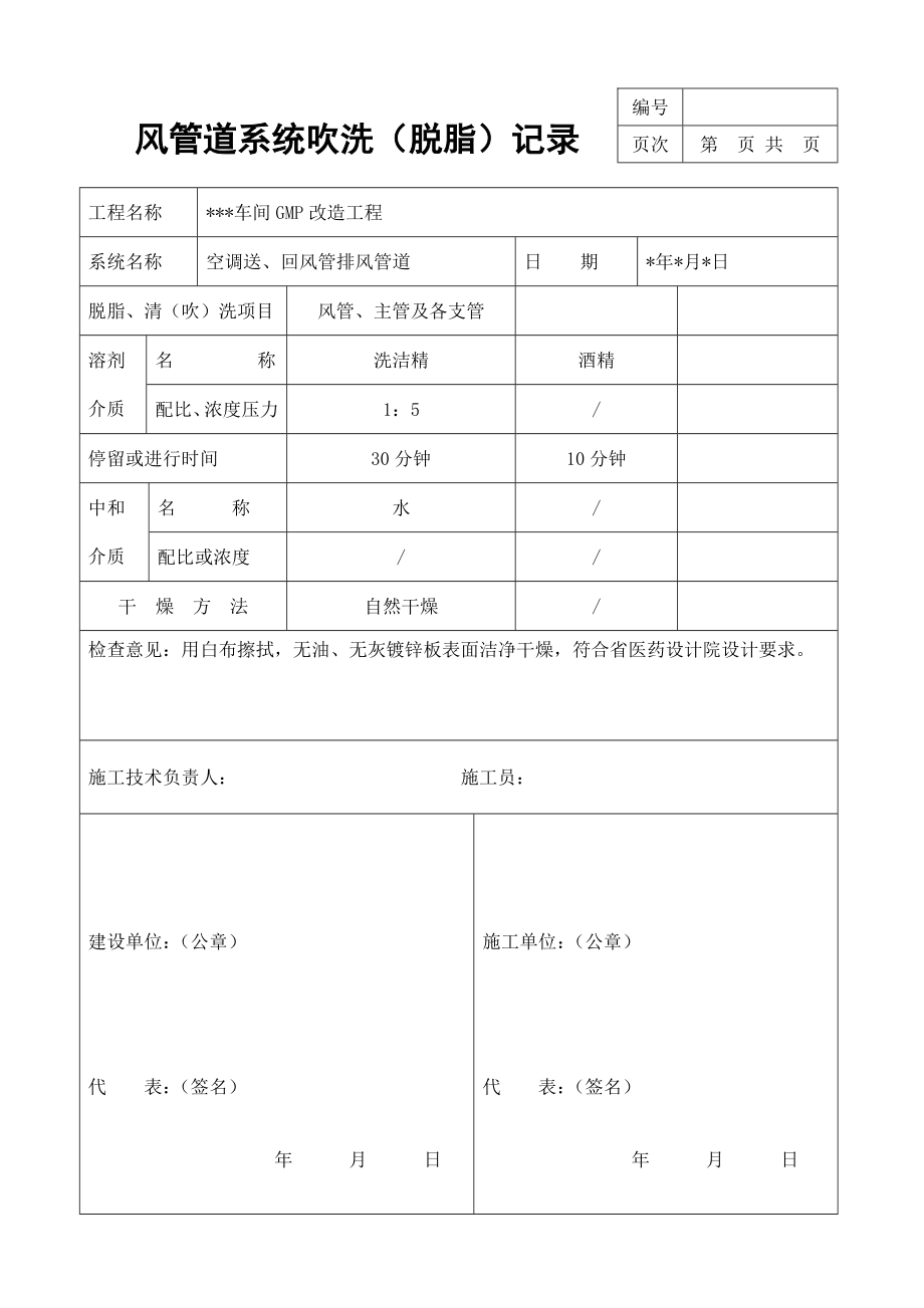 空调净化工程竣工验收单及附件.doc_第2页