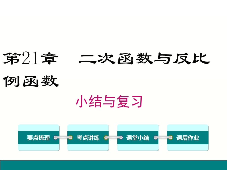 新泸科版数学九年级上册第21章二次函数与反比例函数-小结与复习课件.ppt_第1页